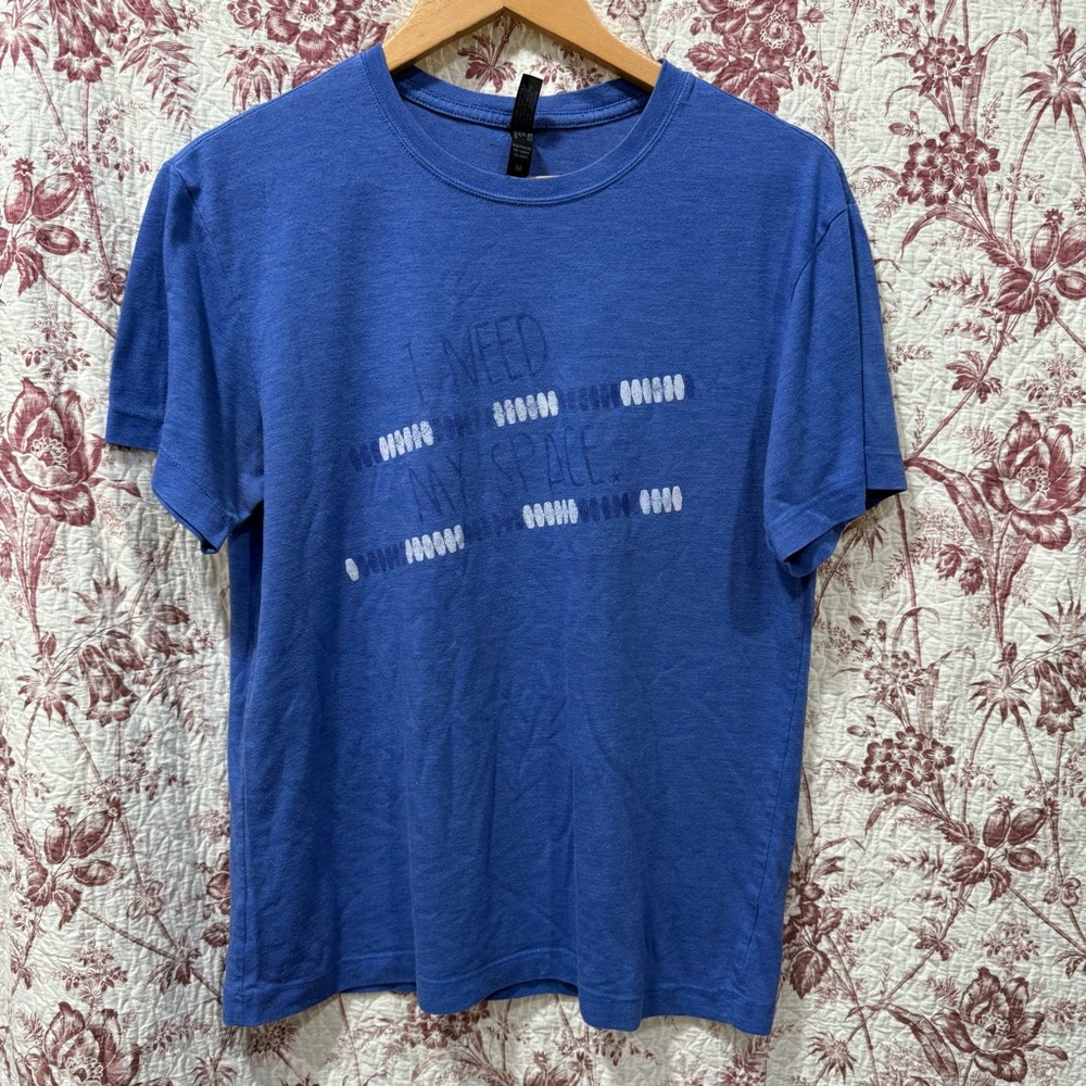 🔵 Primease “I Need My Space” Graphic Tee – Blue – Men’s Medium